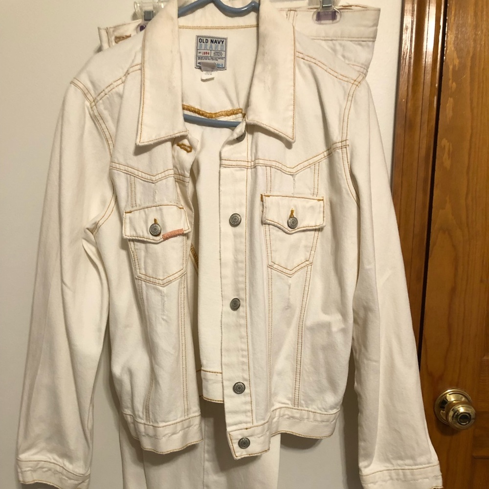White Denim Jacket Pant Set